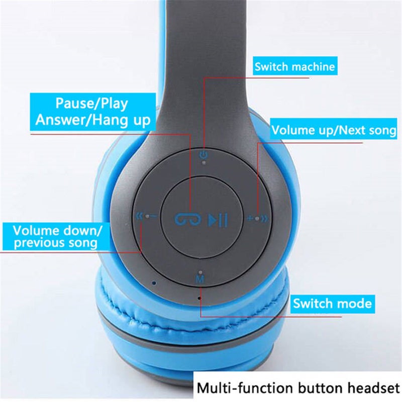 Headphones wireless blue tooth P47 earphone Foldable headset for mobile phone or computer audifonos AUX line TF card - Image 2